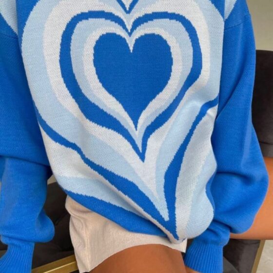 Knitted blue blouse
